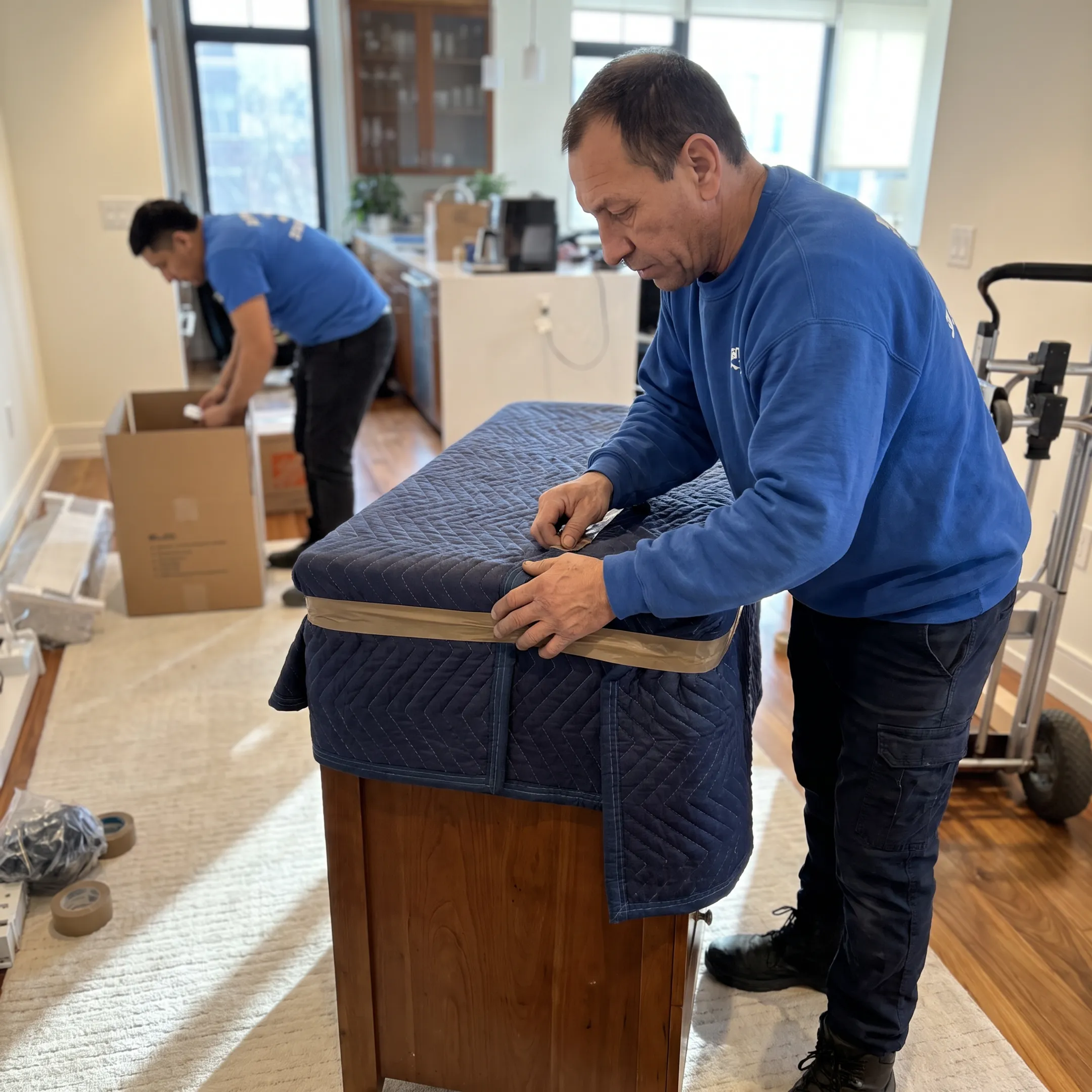 Mover protecting furniture for transport