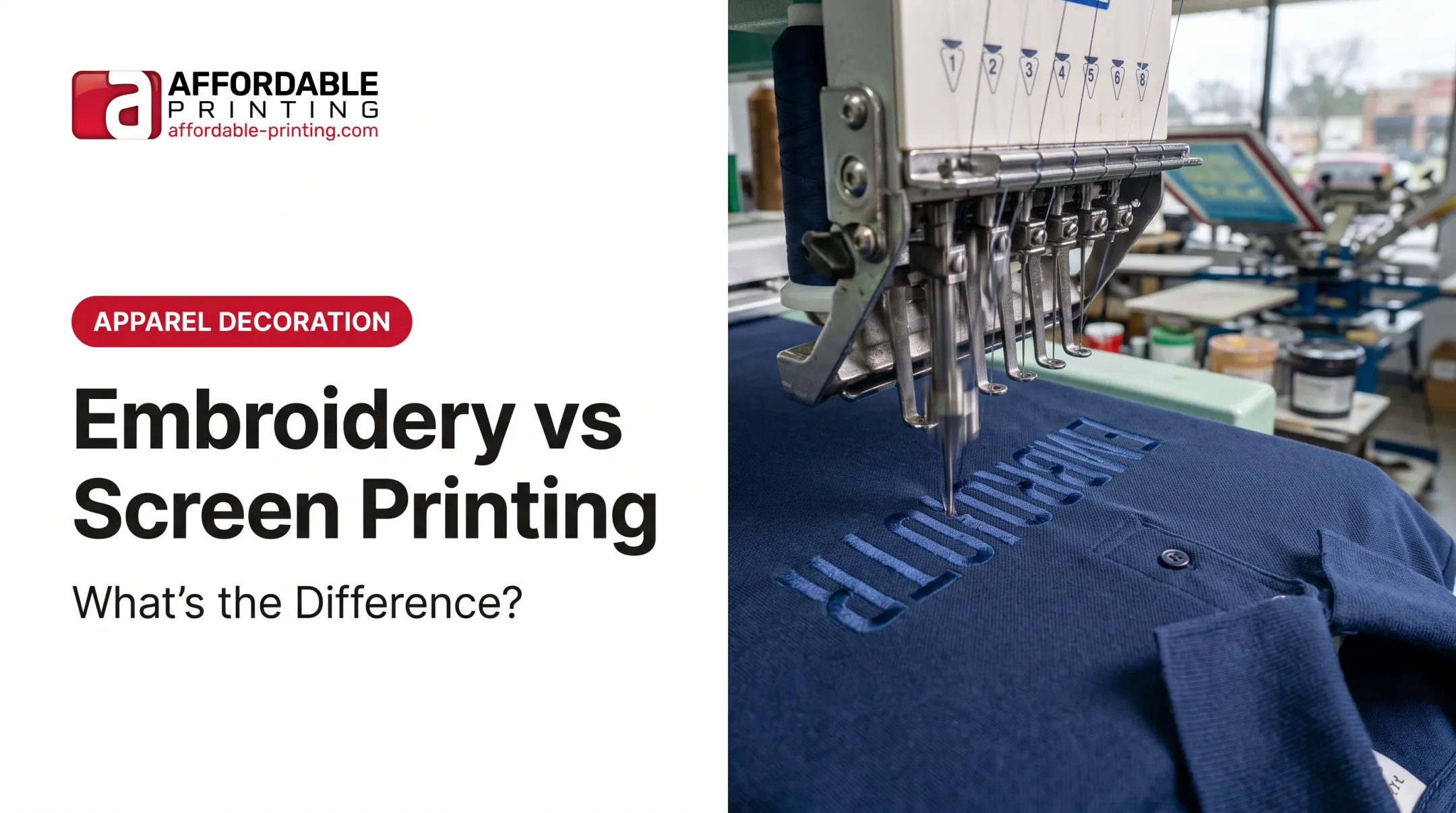 Embroidery vs Screen Printing: What's the Difference?