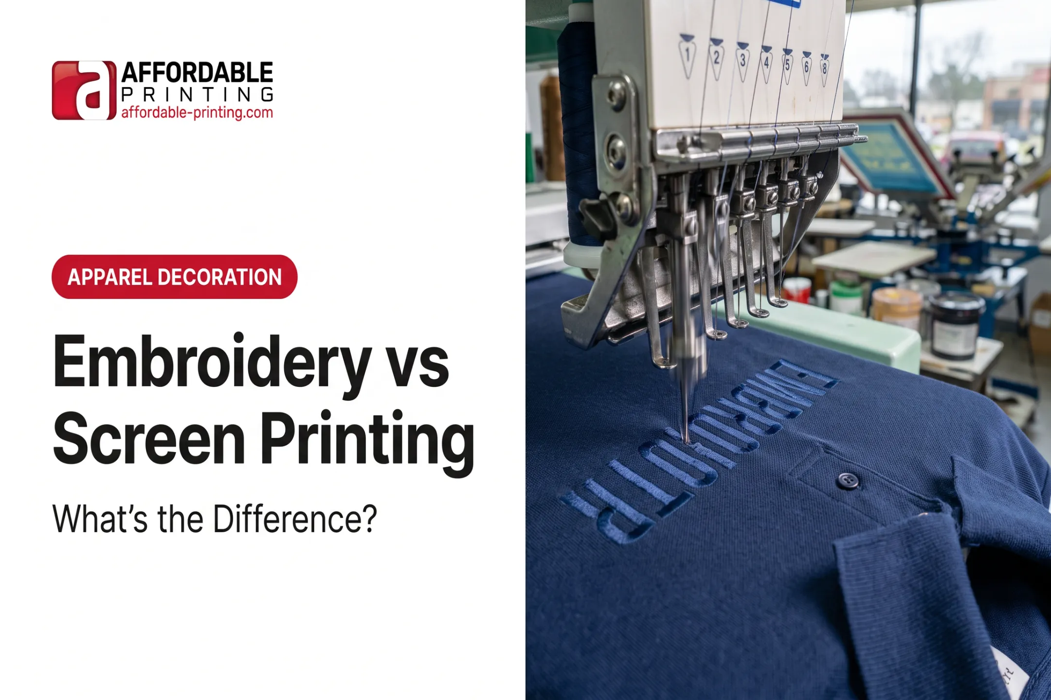 Embroidery vs Screen Printing: What's the Difference?