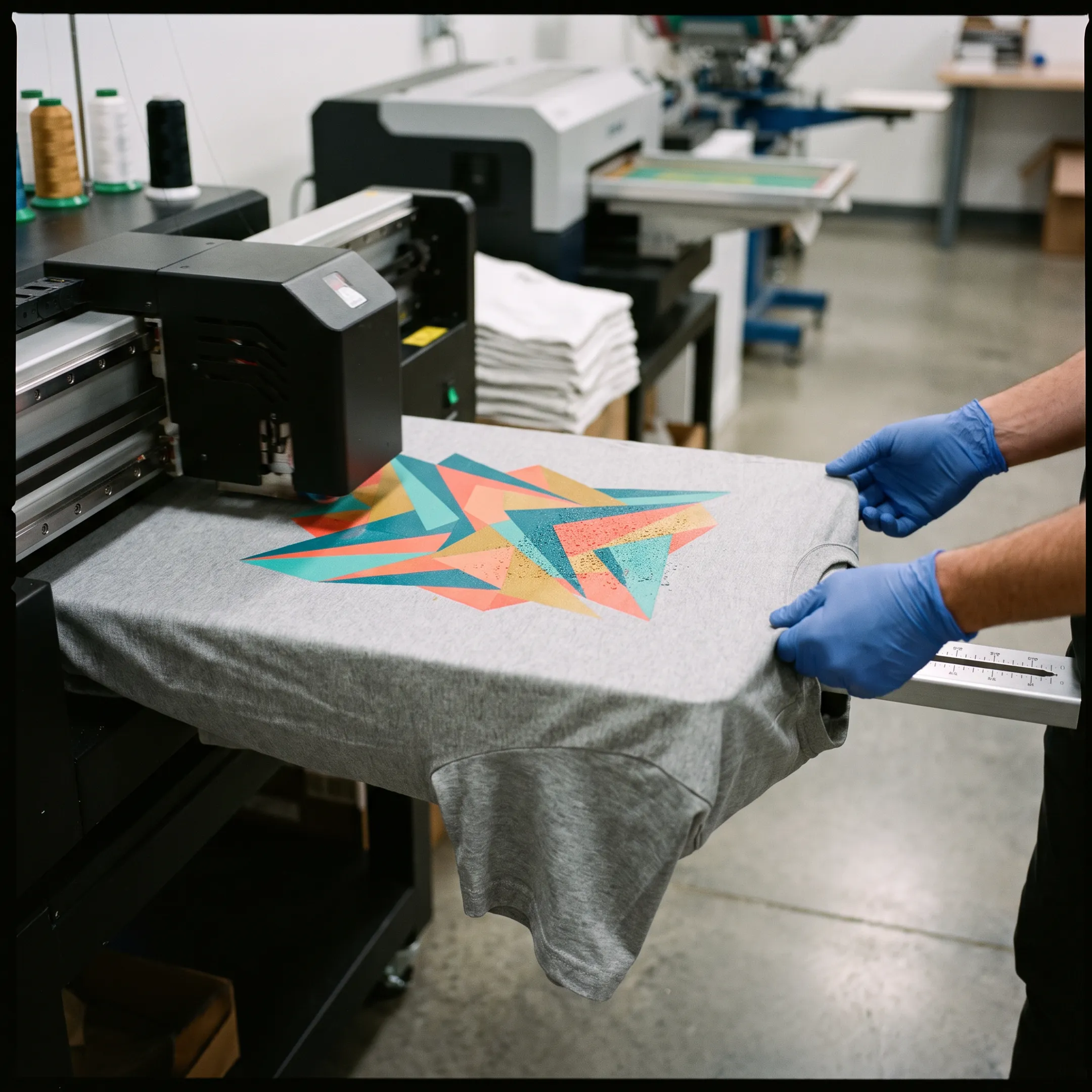 Detailed colorful DTG design printed on a custom t-shirt