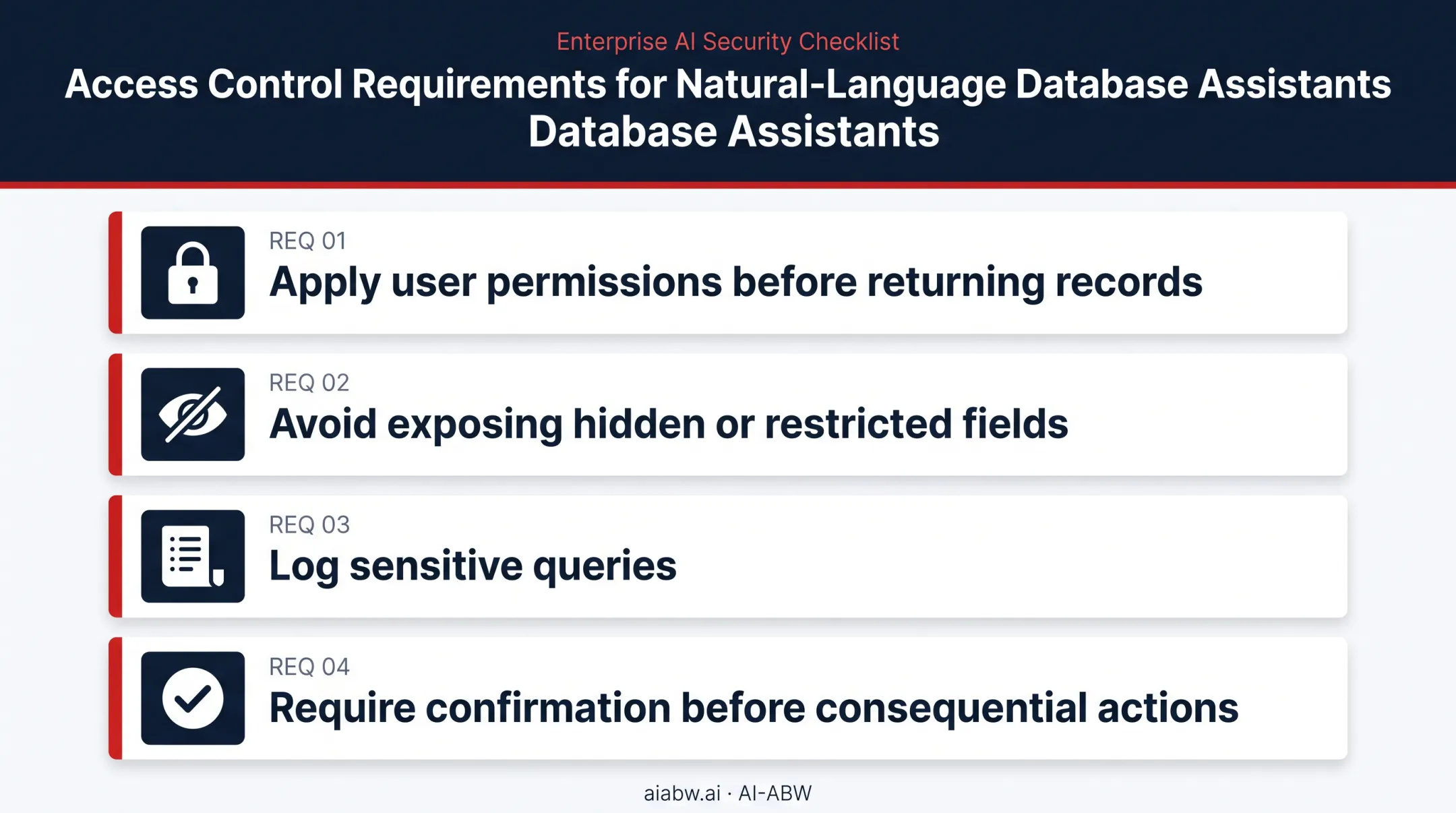 Least-privilege access control checklist for natural-language database assistants