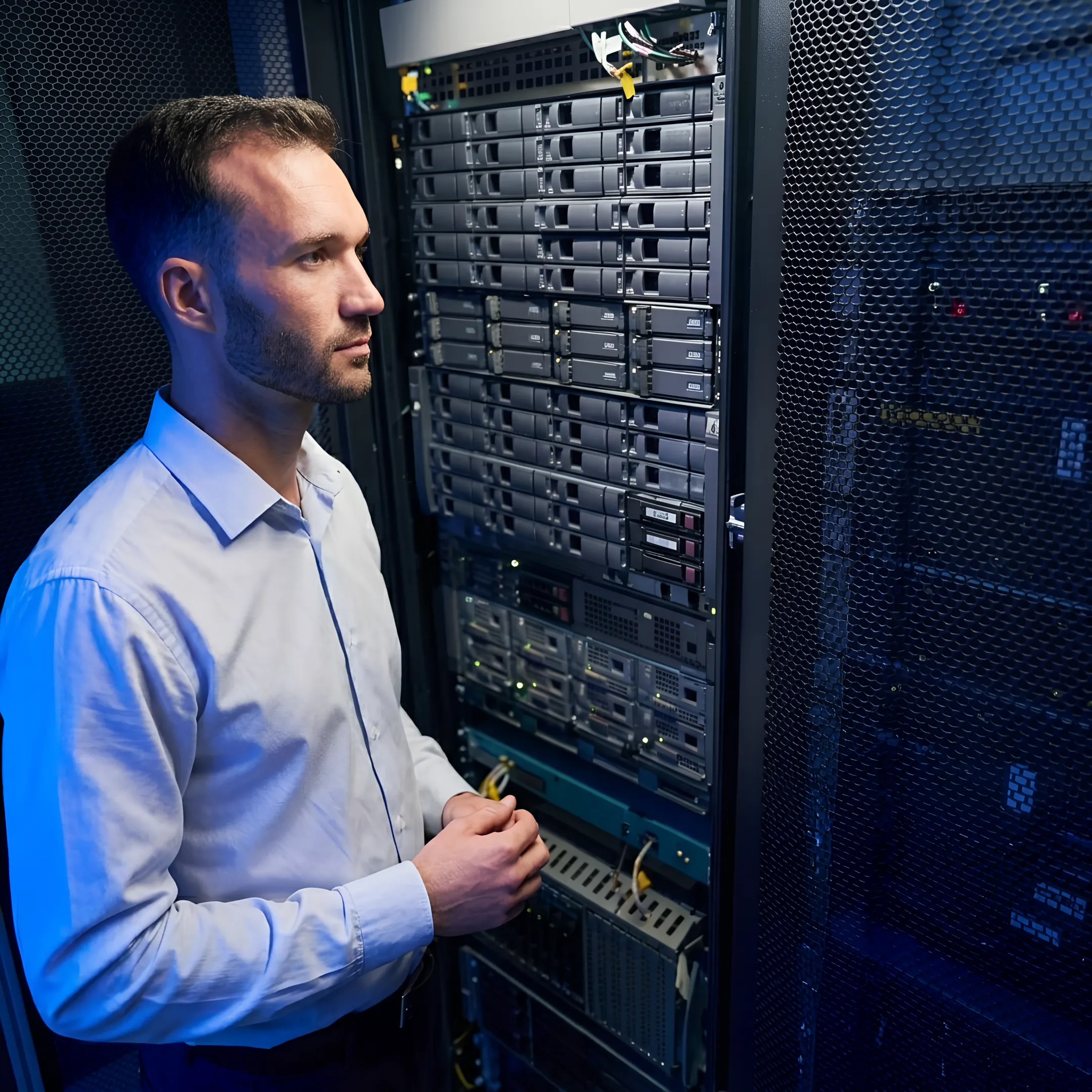 Professional using a secure private AI workspace