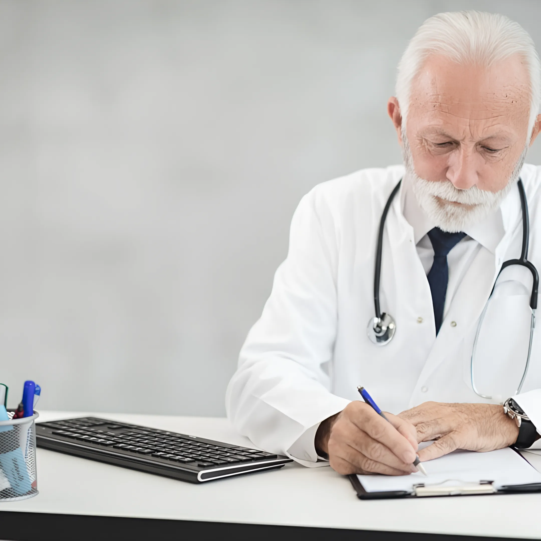 Healthcare professional using a private AI platform on a secure workstation