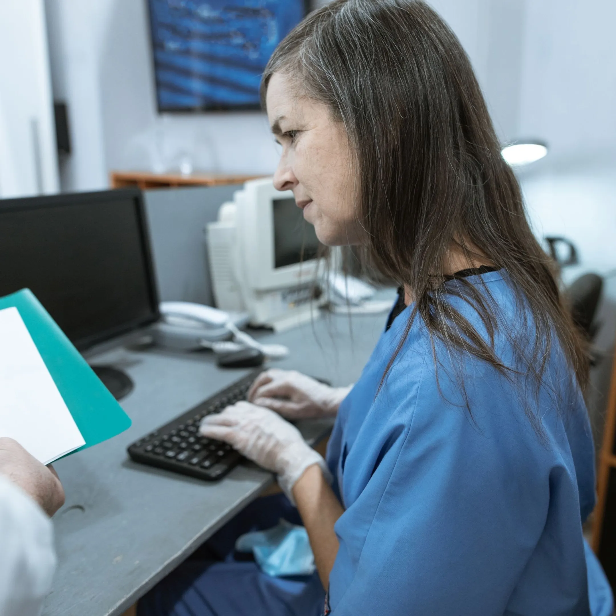 Secure AI interface displaying an organized medical record summary