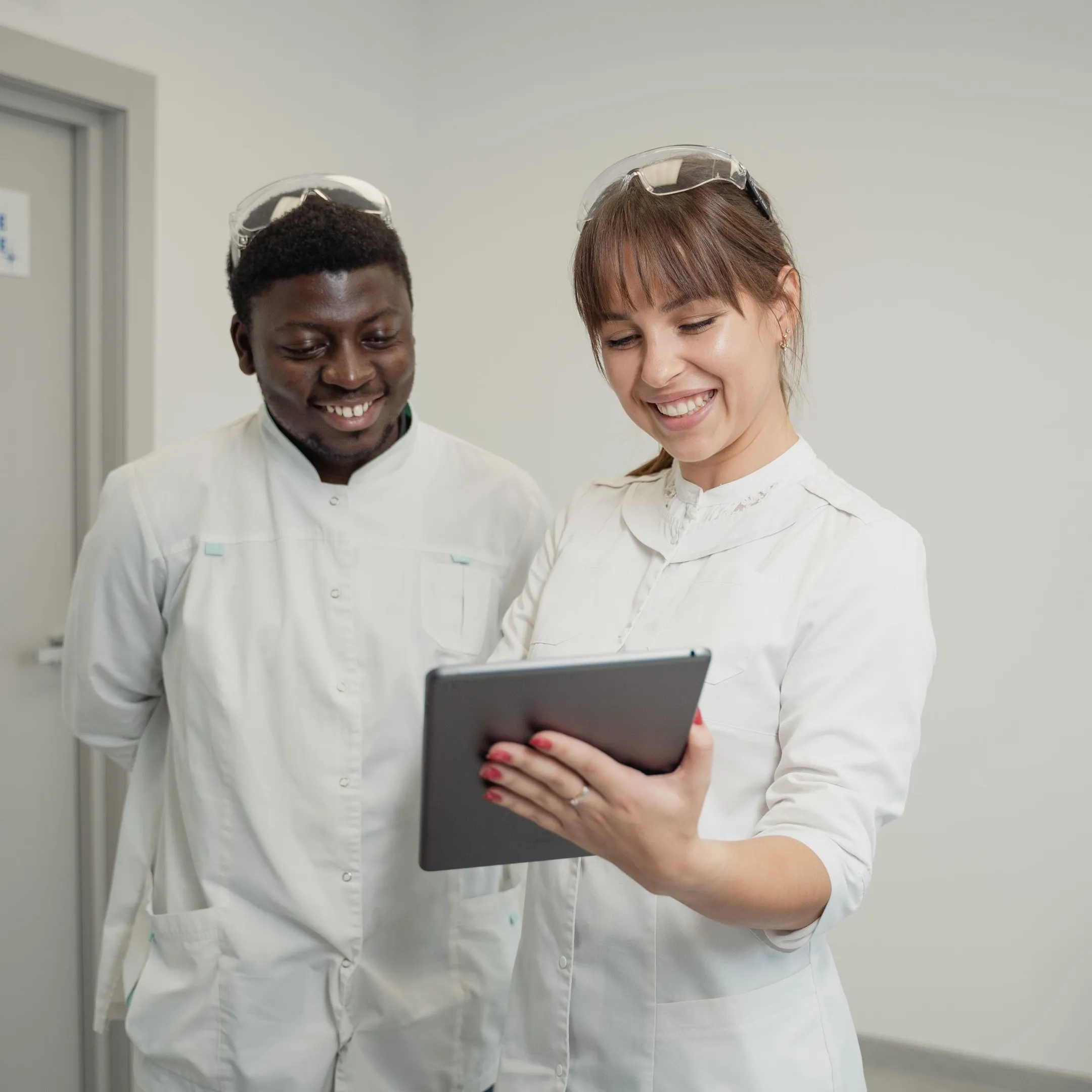 Healthcare professionals using a private medical AI application