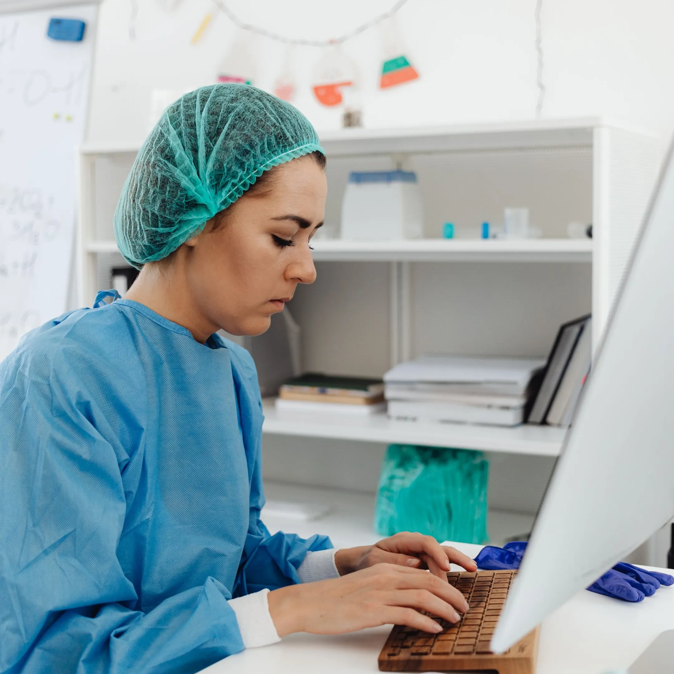 Employee using private AI to prepare a business document