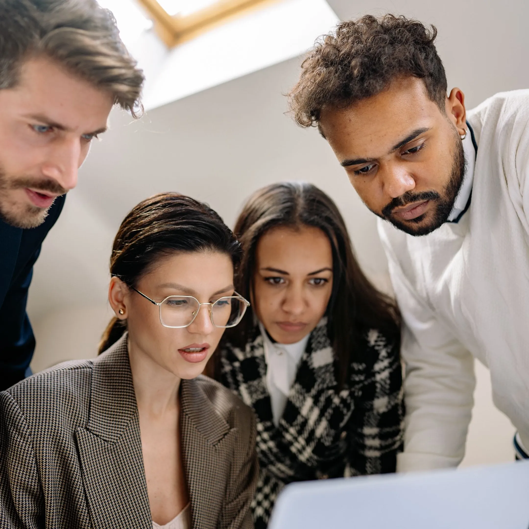 Business team using a private internal AI knowledge tool