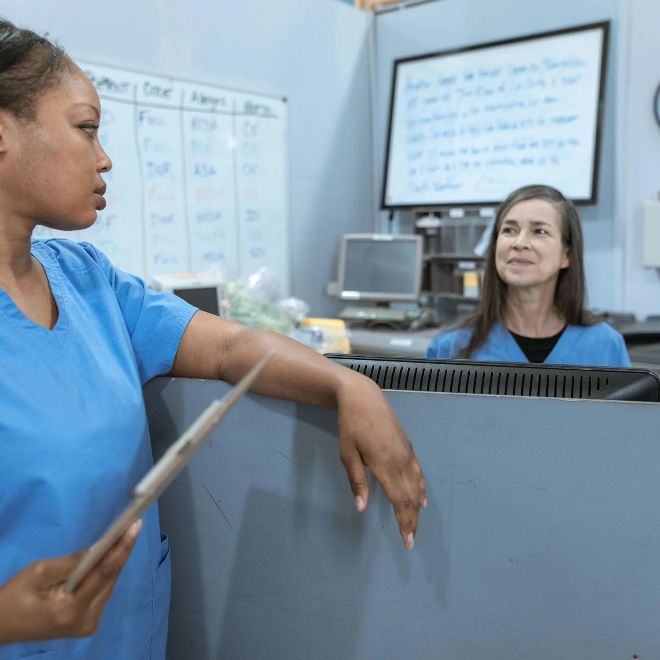 Healthcare staff using a private AI knowledge platform