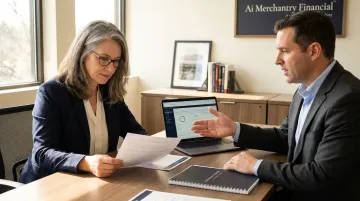 Female client and fiduciary financial advisor reviewing comprehensive retirement plan together