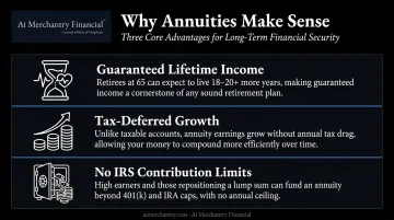 Annuity key advantages infographic guaranteed income tax deferral no contribution limits