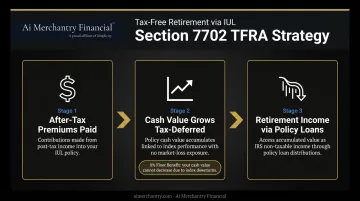 Section 7702 life insurance TFRA three-stage retirement income process flow