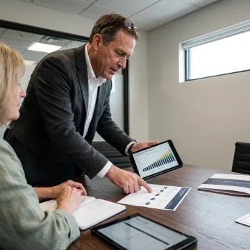 Advisor outlining retirement income planning steps