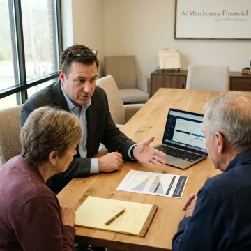 Advisor explaining retirement income steps