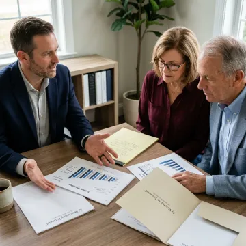 Retirement income planning meeting with advisor