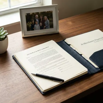 Estate planning documents with family legacy notes