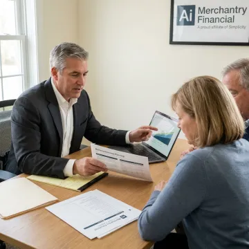 Advisor reviewing retirement income plan
