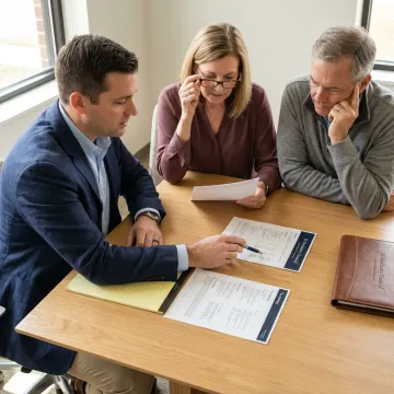 Pre-retiree reviewing wealth planning documents