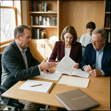 Family reviewing estate planning documents