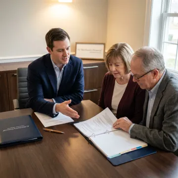 Advisor reviewing estate planning documents