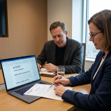 Advisor reviewing online estate planning documents