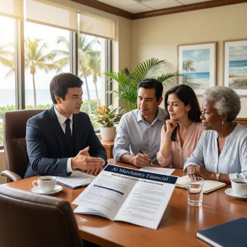 Advisor explaining whole life insurance planning