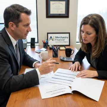 Advisor reviewing Solo 401(k) retirement plan with business owner