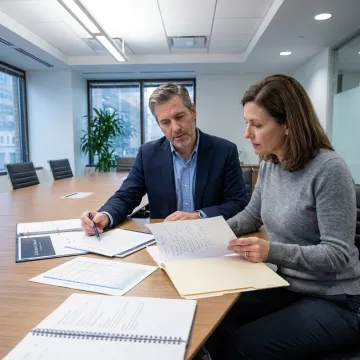 Advisor reviewing estate planning documents with a business owner