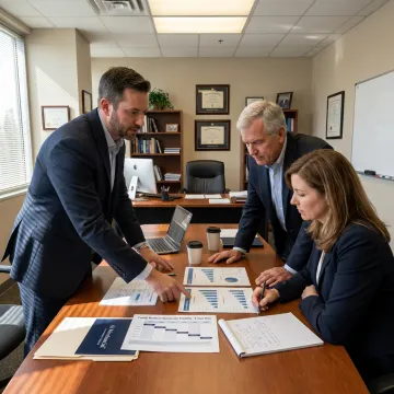 Family business owners reviewing advisory strategy