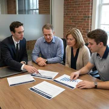 Family-owned company discussing advisory planning