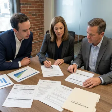 Financial professionals collaborating on planning documents