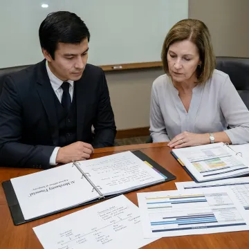 Advisor reviewing estate and exit planning documents