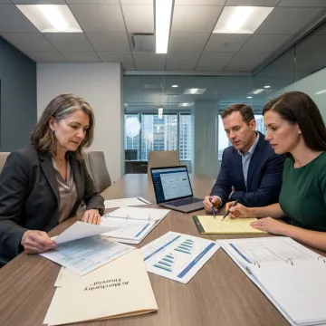 Business owner reviewing tax and estate planning documents
