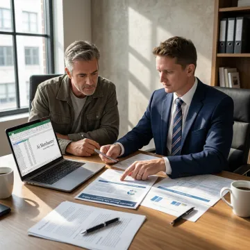 Advisor explaining an executive bonus life insurance plan