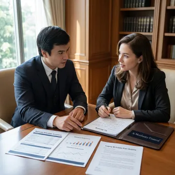 Advisor reviewing a wealth plan with a woman entrepreneur