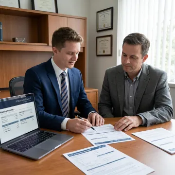 Advisor reviewing life insurance options with a government employee