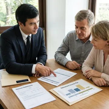 Advisor reviewing retirement income plan