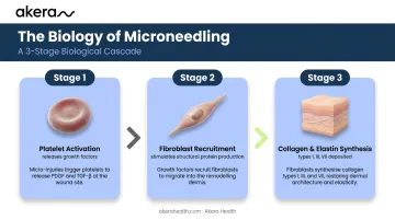3-stage microneedling skin wound-healing biological cascade process flow