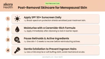 Post hair removal skincare routine four steps for sensitive menopausal Indian skin tones