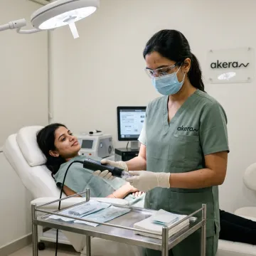 Dermatologist preparing RF microneedling treatment