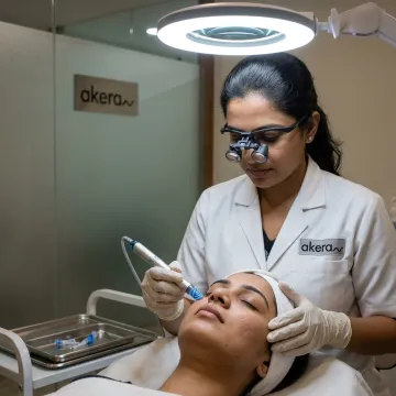 Dermatologist performing Hydrafacial treatment