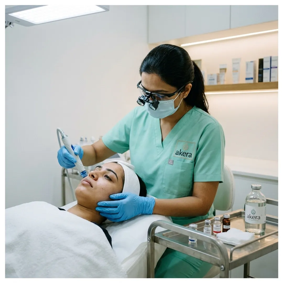 Dermatologist performing a medical facial treatment