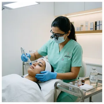 Dermatologist performing a medical facial treatment