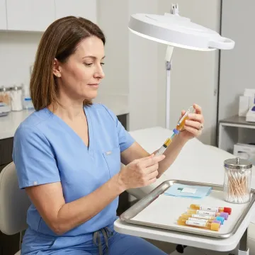 PRP hair treatment procedure in a clinical setting
