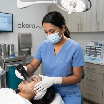 Morpheus8 RF microneedling treatment in clinic