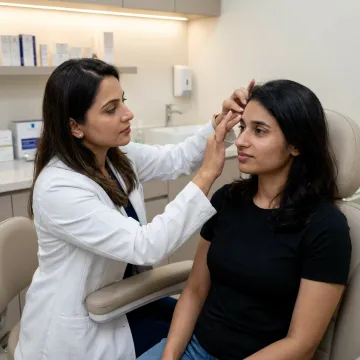 Dermatology consultation for brow filler planning