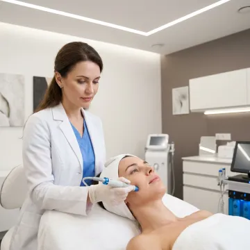 Dermatologist performing facial rejuvenation treatment