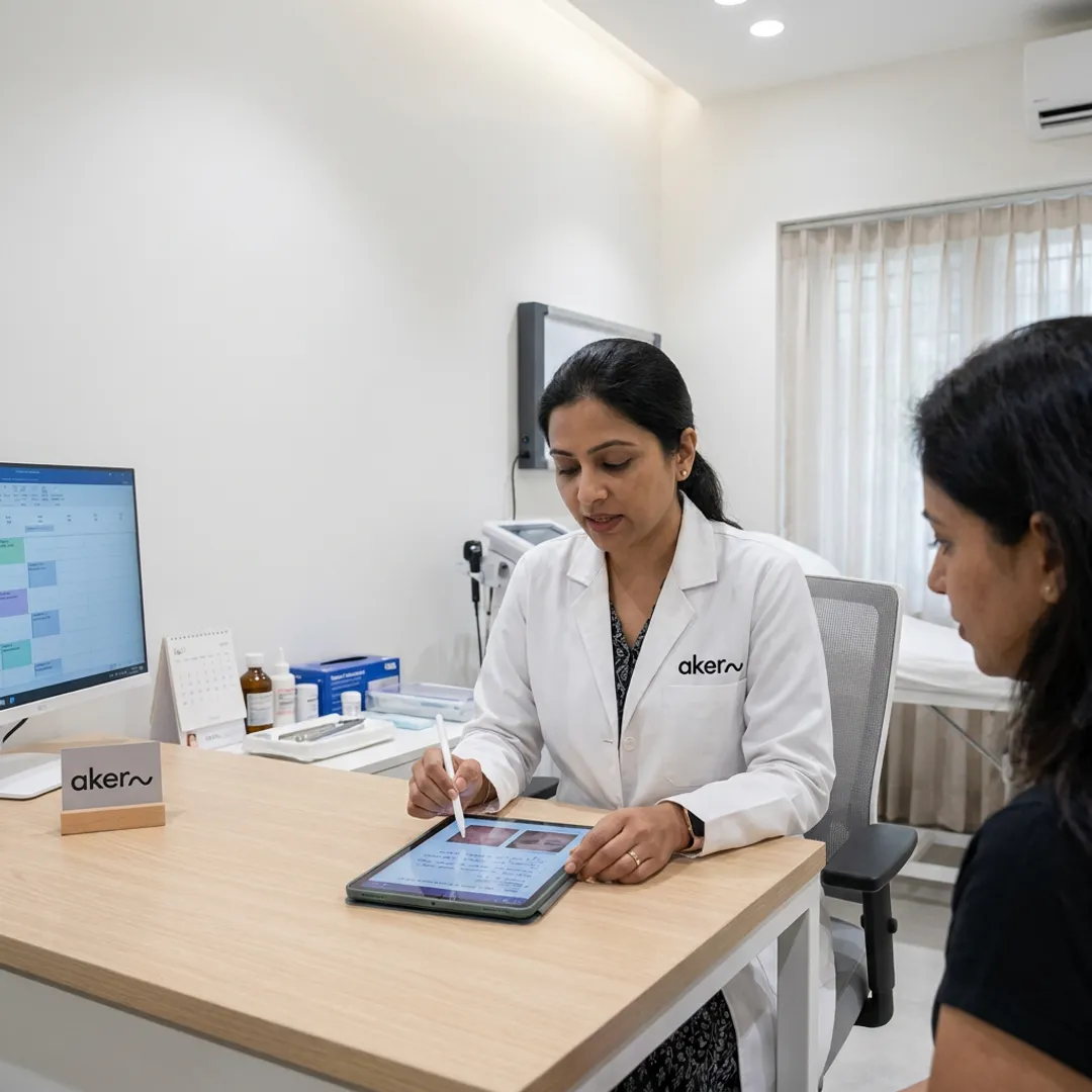 Doctor discussing aesthetic treatment plan with patient