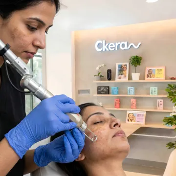 Dermatologist performing laser toning treatment