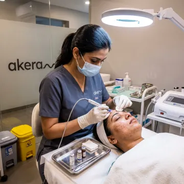 Dermatologist performing a Medifacial treatment
