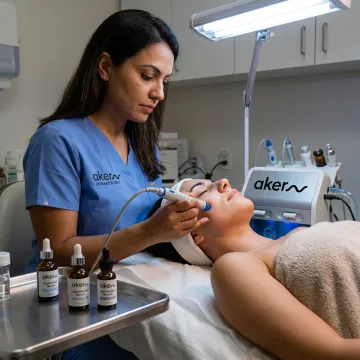 Doctor performing Hydra Facial treatment